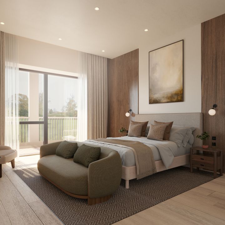 Render of one of the 32 bedrooms at the Delamere Nottingham facility.
